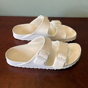 Birkenstock Arizona Essentials White Two-Strap Eva Sandal -Size 38